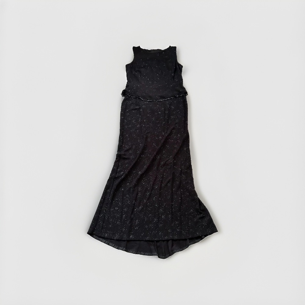 Vtg Scott McClintock Sparkly Dress 14 Black Stretch Fairy Whimsigoth Homecoming